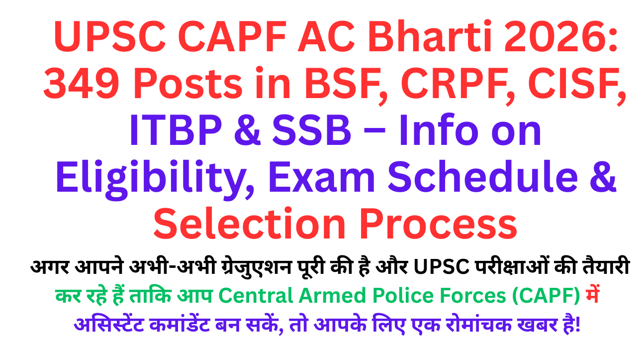 UPSC CAPF AC Bharti 2026